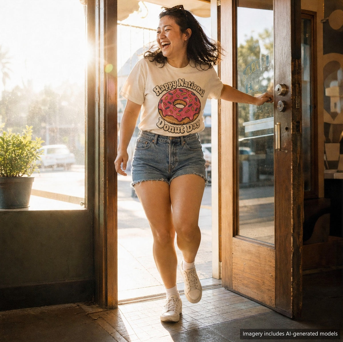 Happy National Donut Day T-shirt, styled photo 1
