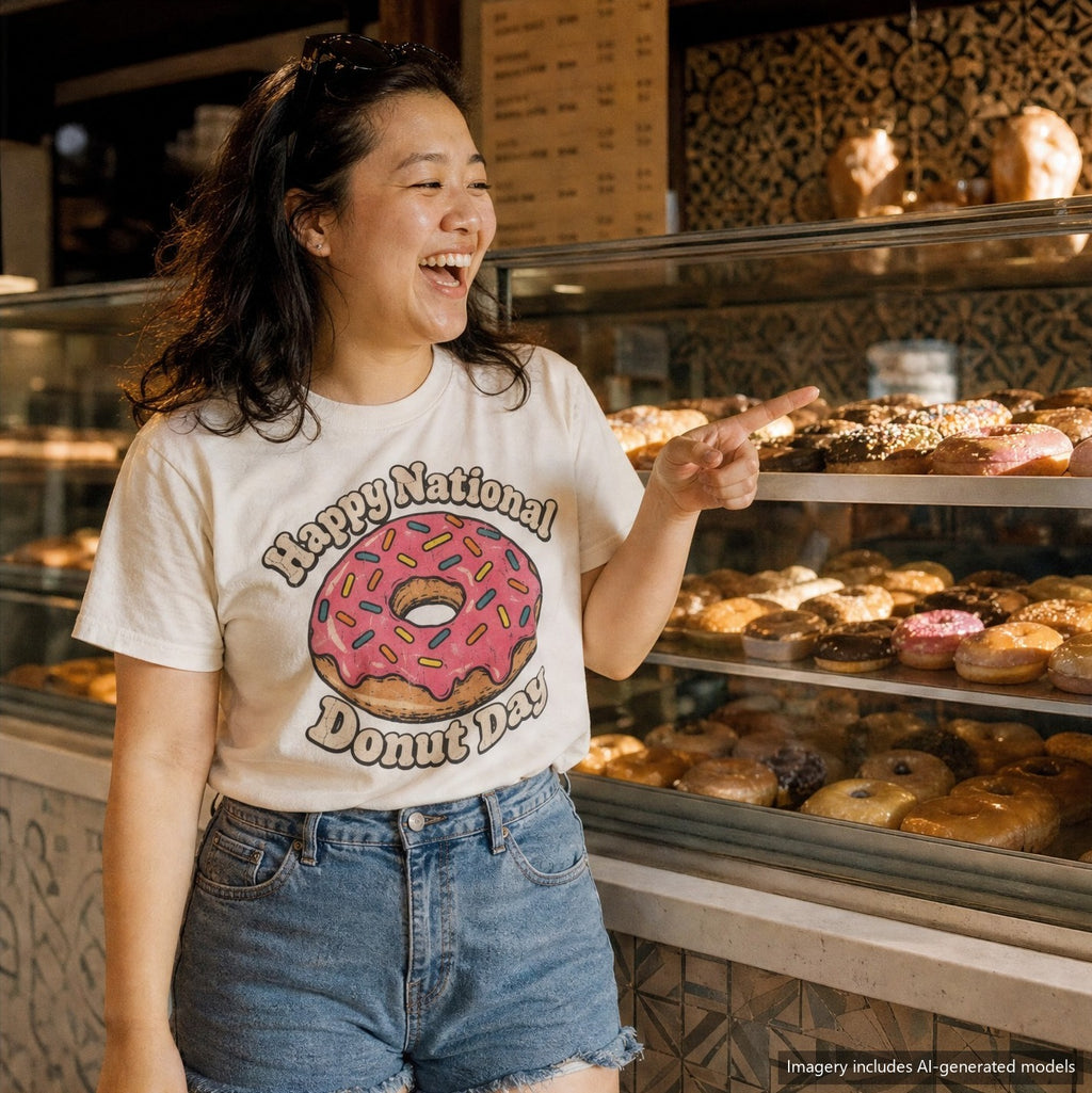 Happy National Donut Day T-shirt, styled photo 2