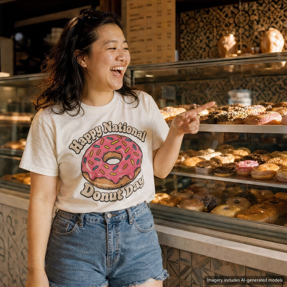 Happy National Donut Day T-shirt, styled photo 2