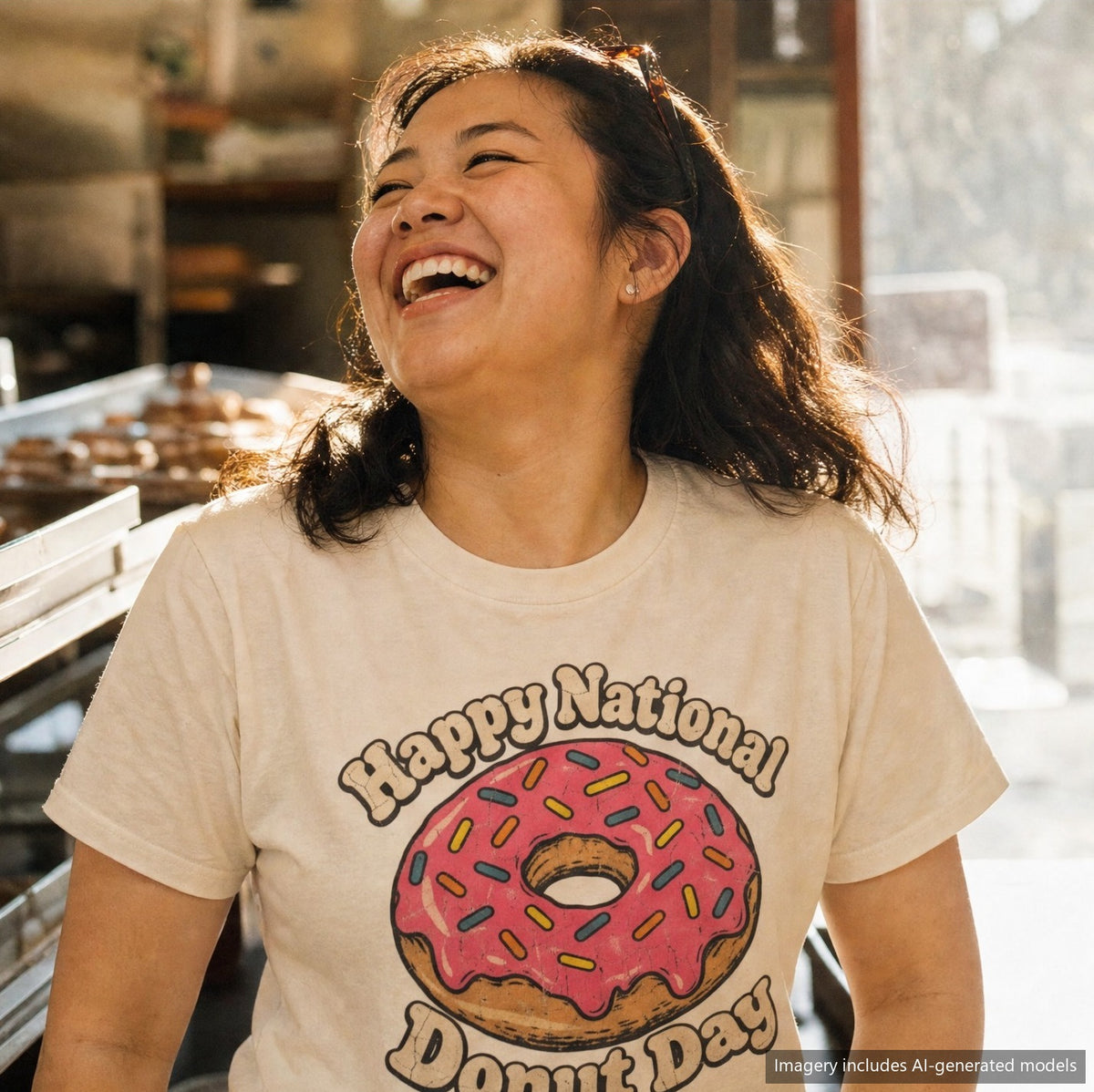 Happy National Donut Day T-shirt, styled photo 3
