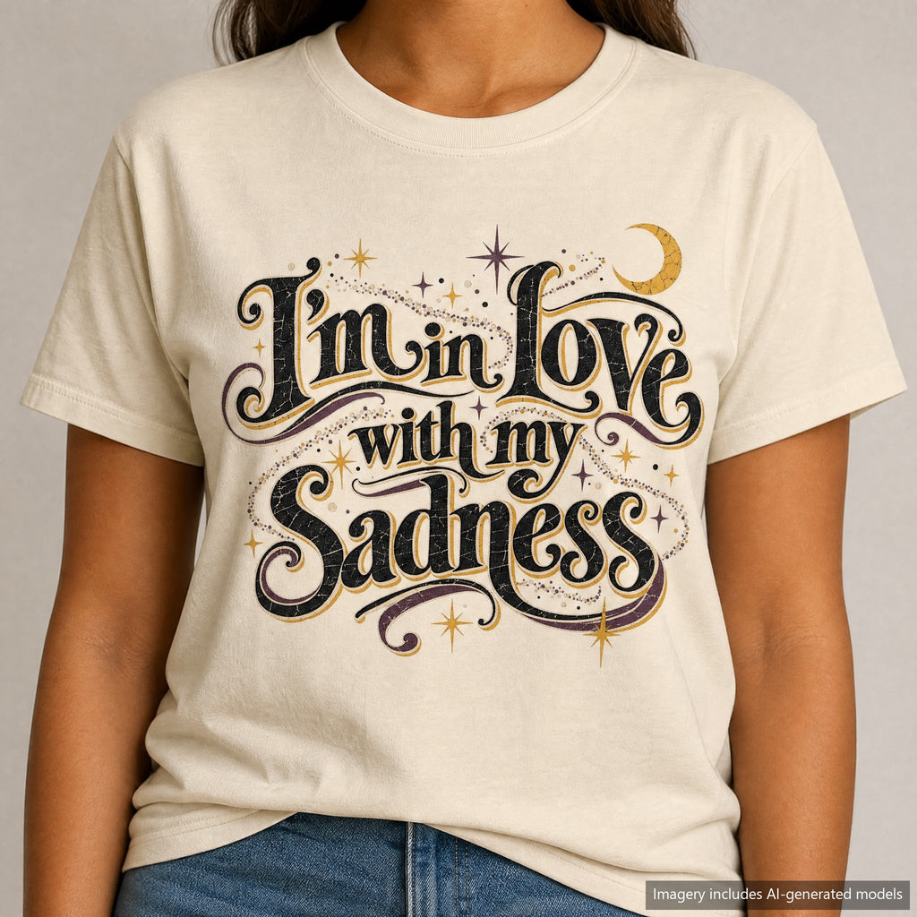 I'm In Love With My Sadness T-shirt, laid flat