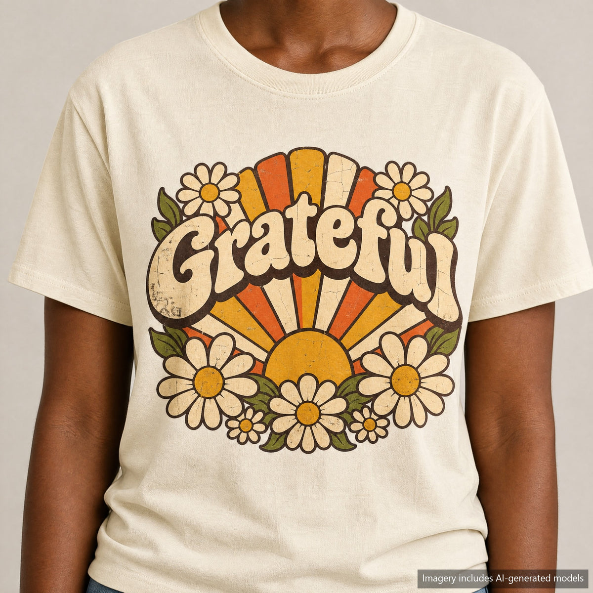 Grateful T-shirt, laid flat