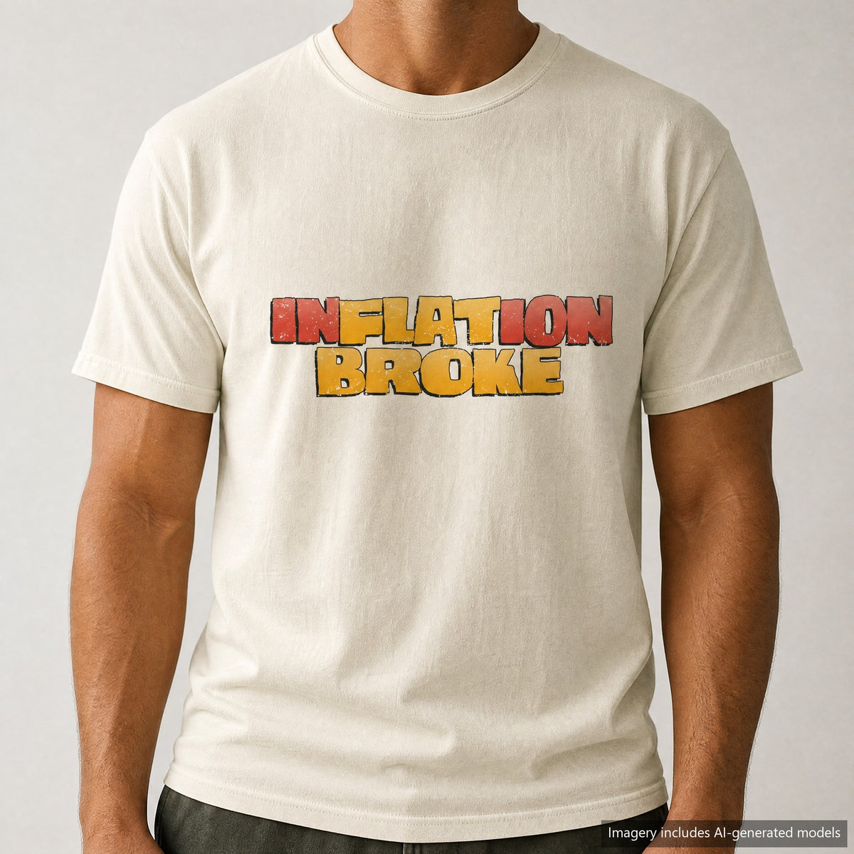 Flat Broke T-shirt, laid flat
