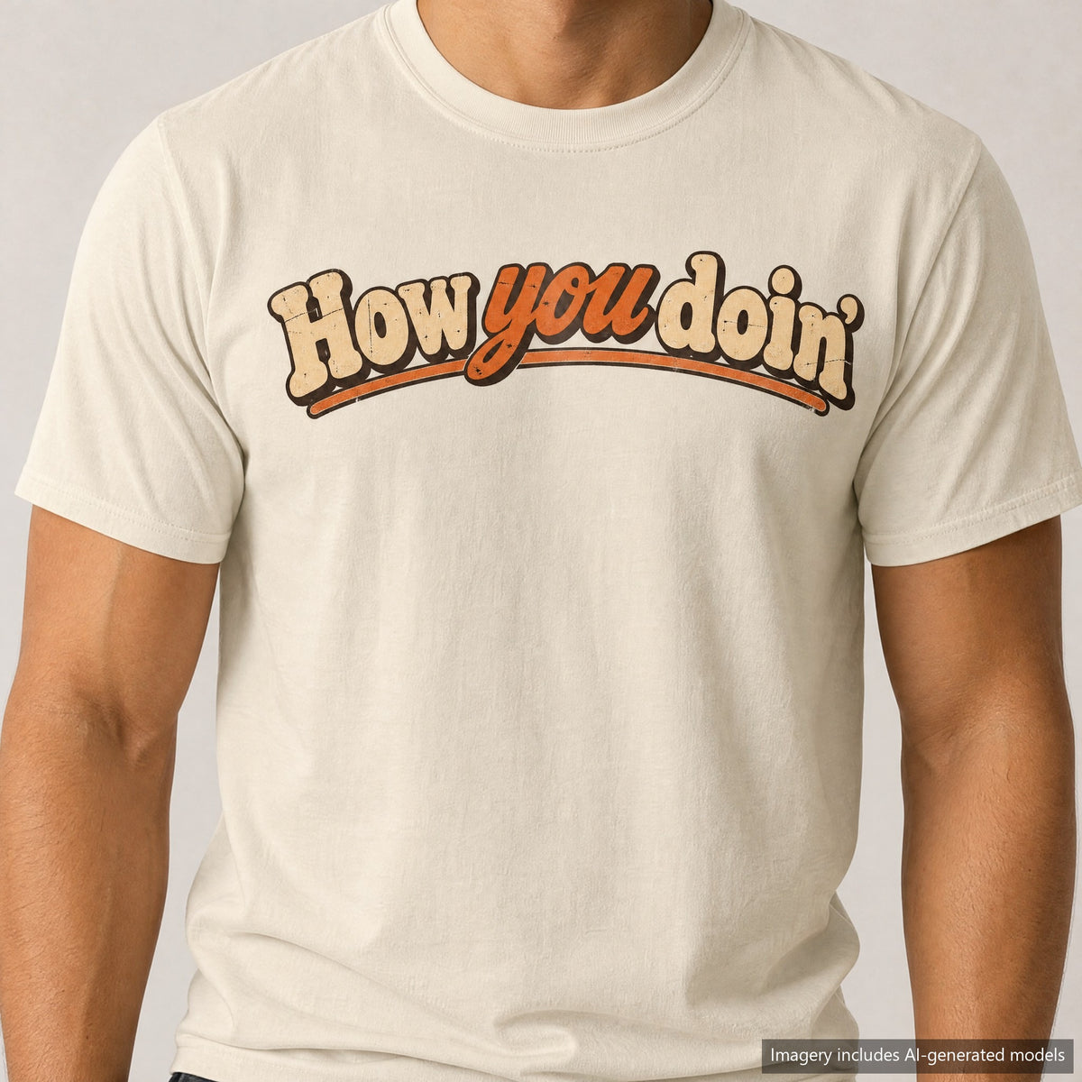 How You Doin T-shirt, laid flat