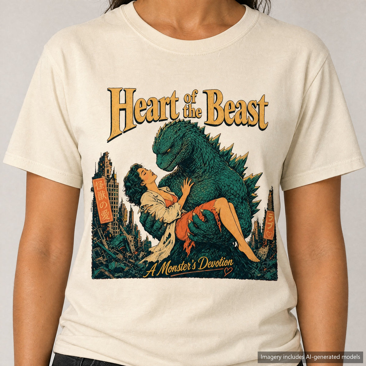 Heart of the Beast T-shirt, laid flat