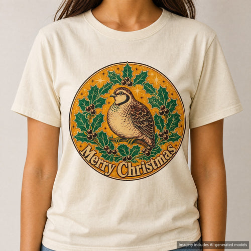 Merry Christmas T-shirt, laid flat