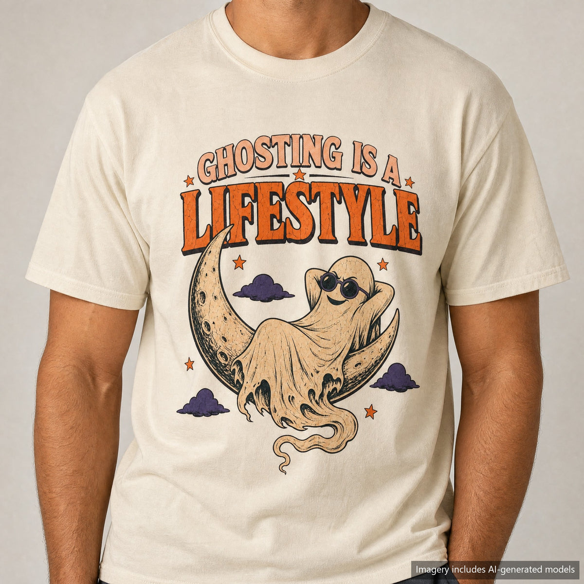 Ghosting Is A Lifestyle T-shirt, laid flat