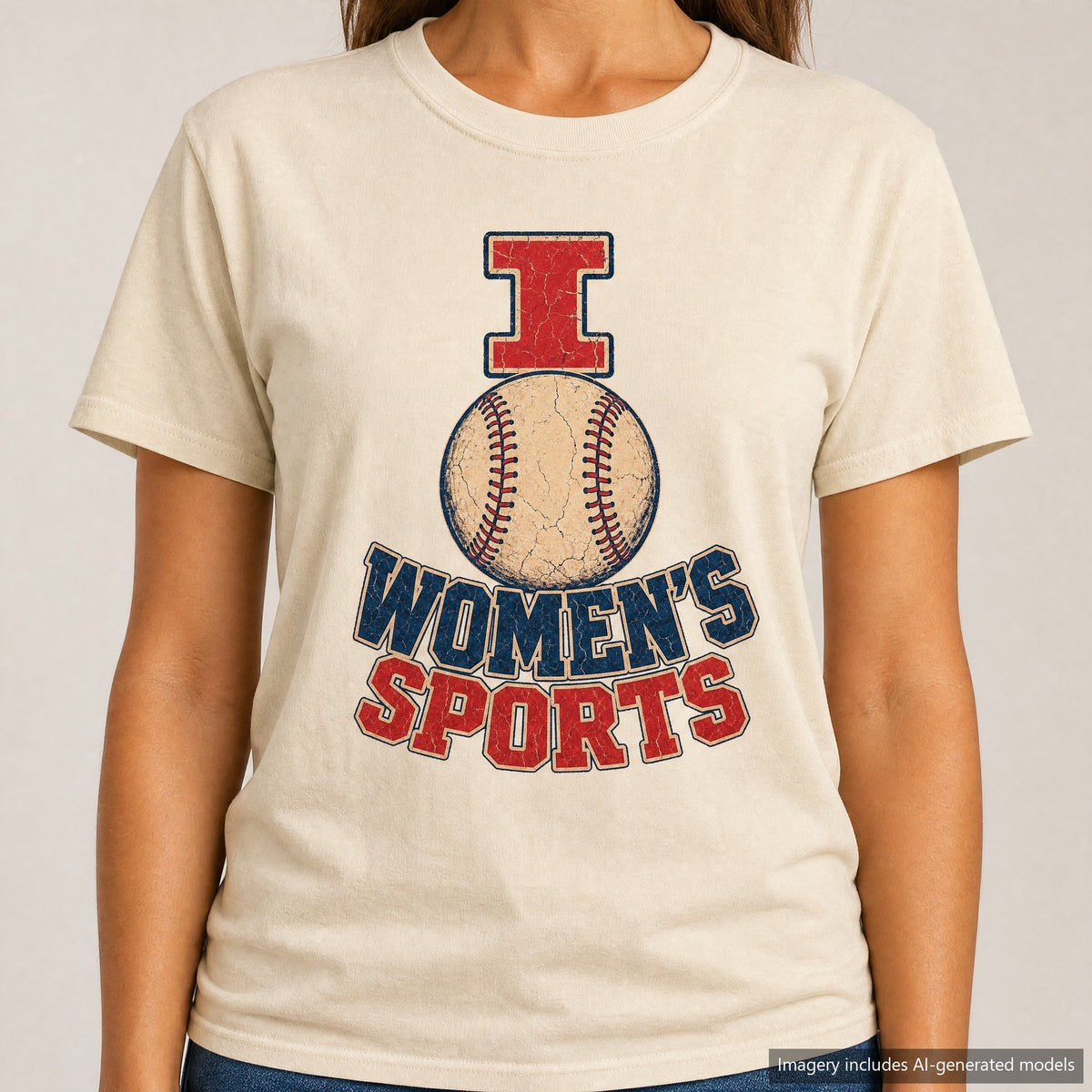 I Softball Women's Sports T-shirt, laid flat