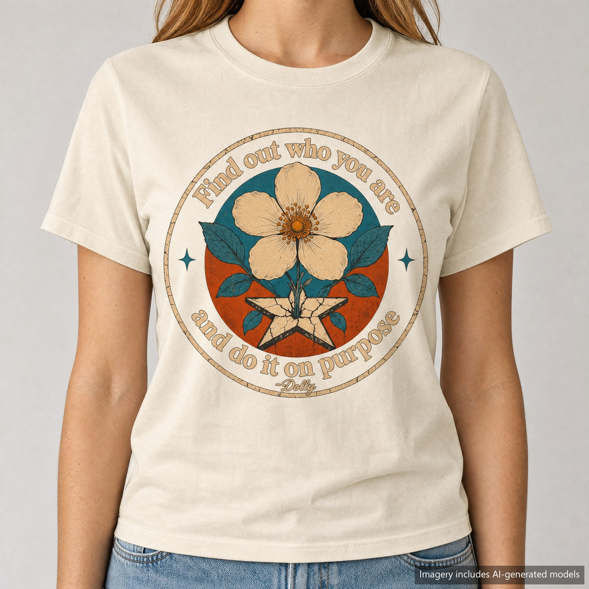 Find Out Who You Are T-shirt, laid flat