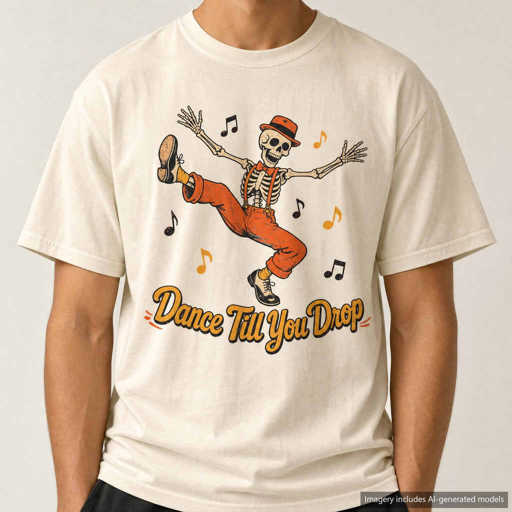 Dance Till You Drop T-shirt, laid flat