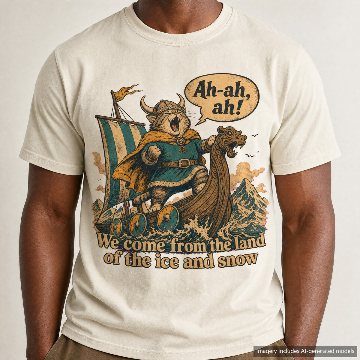 The Land Of Ice And Snow T-shirt, laid flat