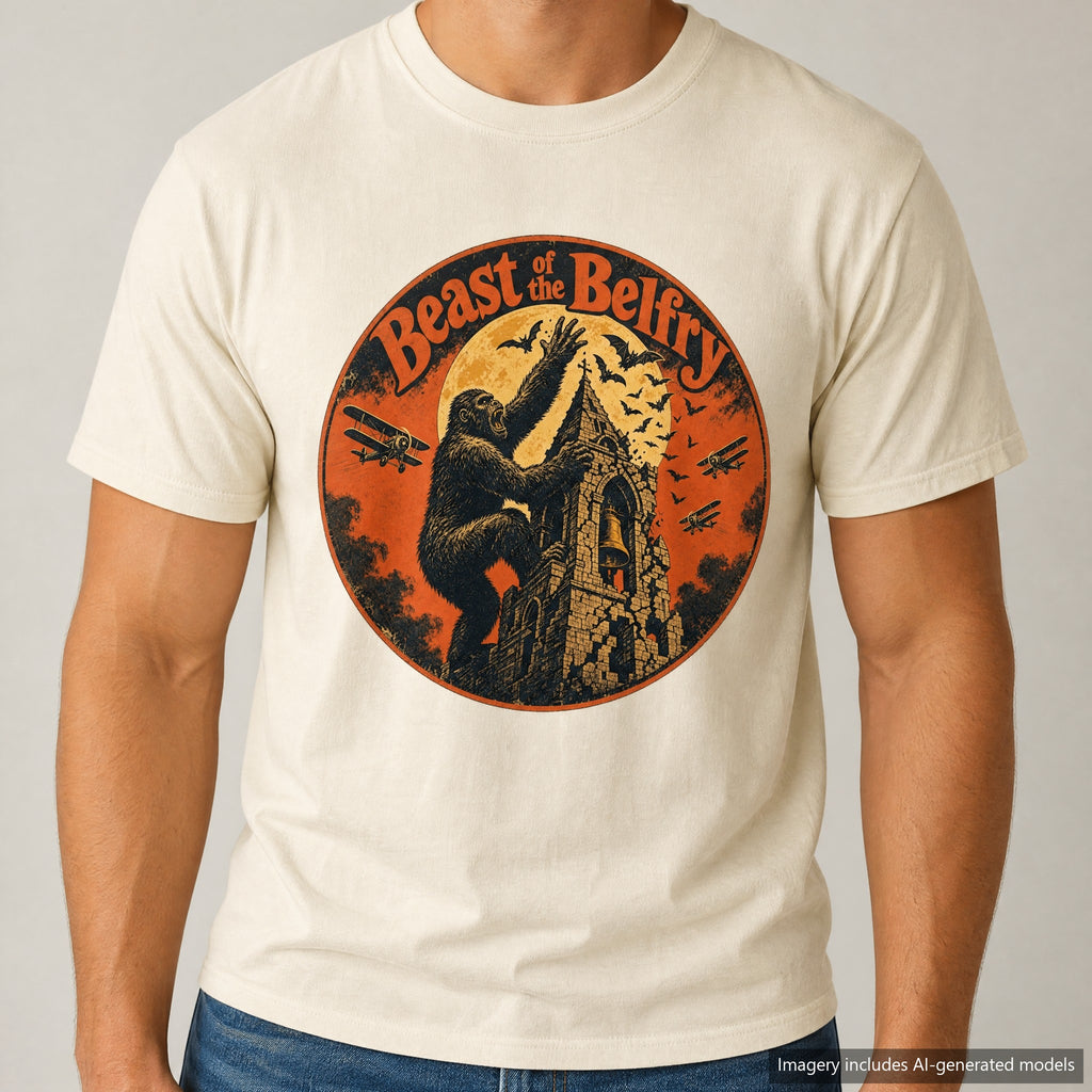 Halloween Film Parody T-shirt, laid flat