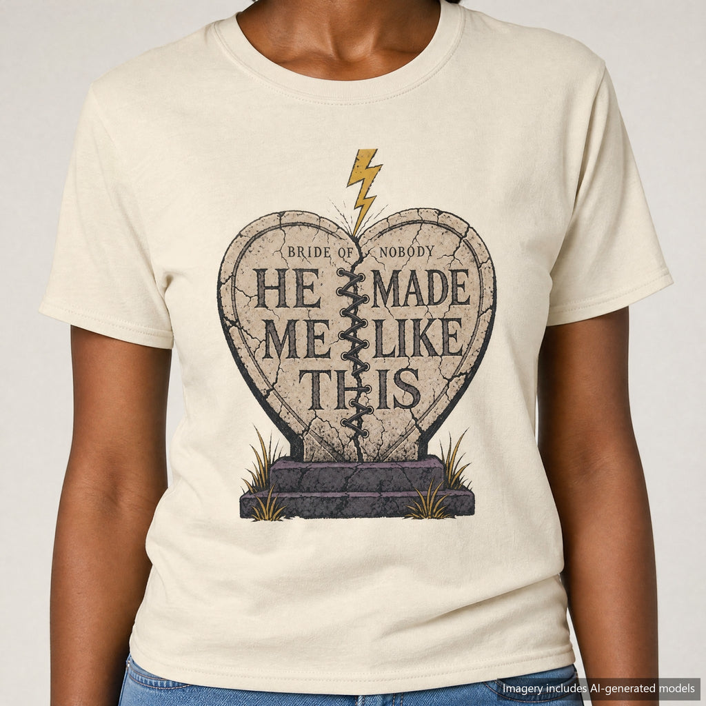 Bride of Nobody T-shirt, laid flat