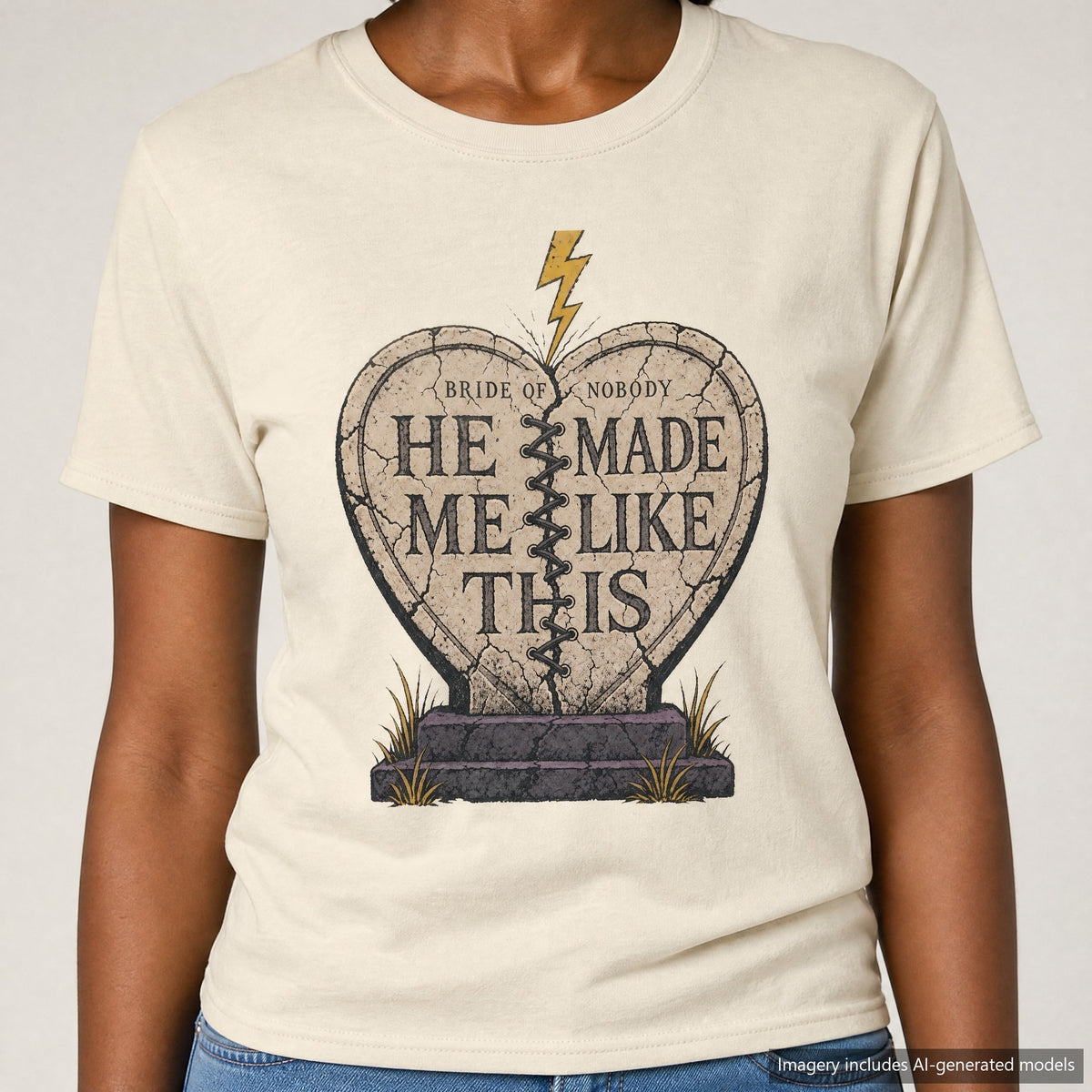 Bride of Nobody T-shirt, laid flat
