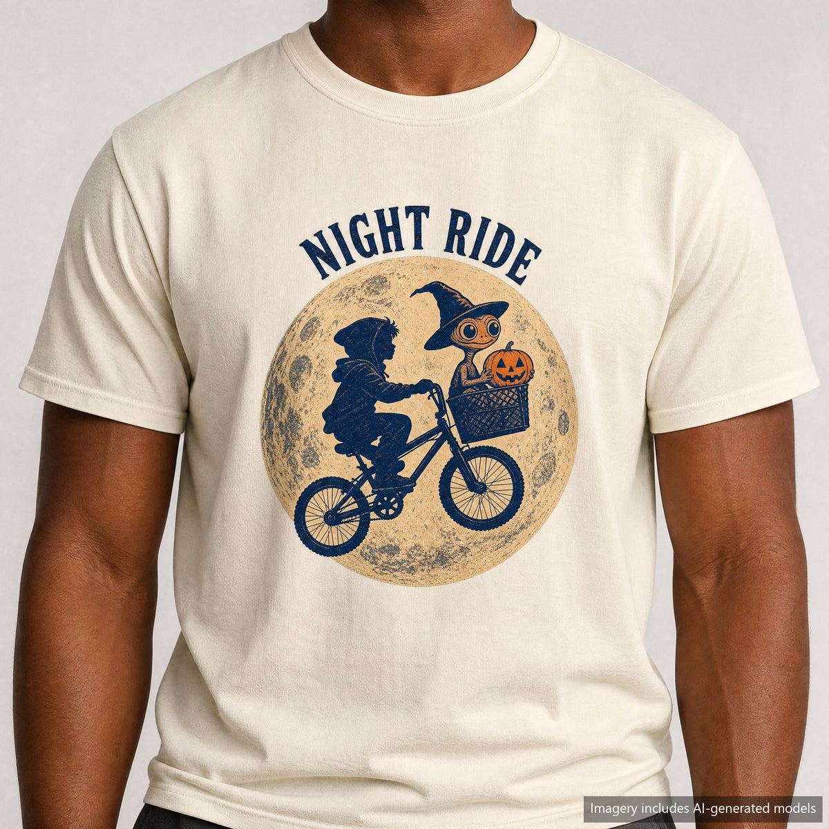Night Ride T-shirt, laid flat