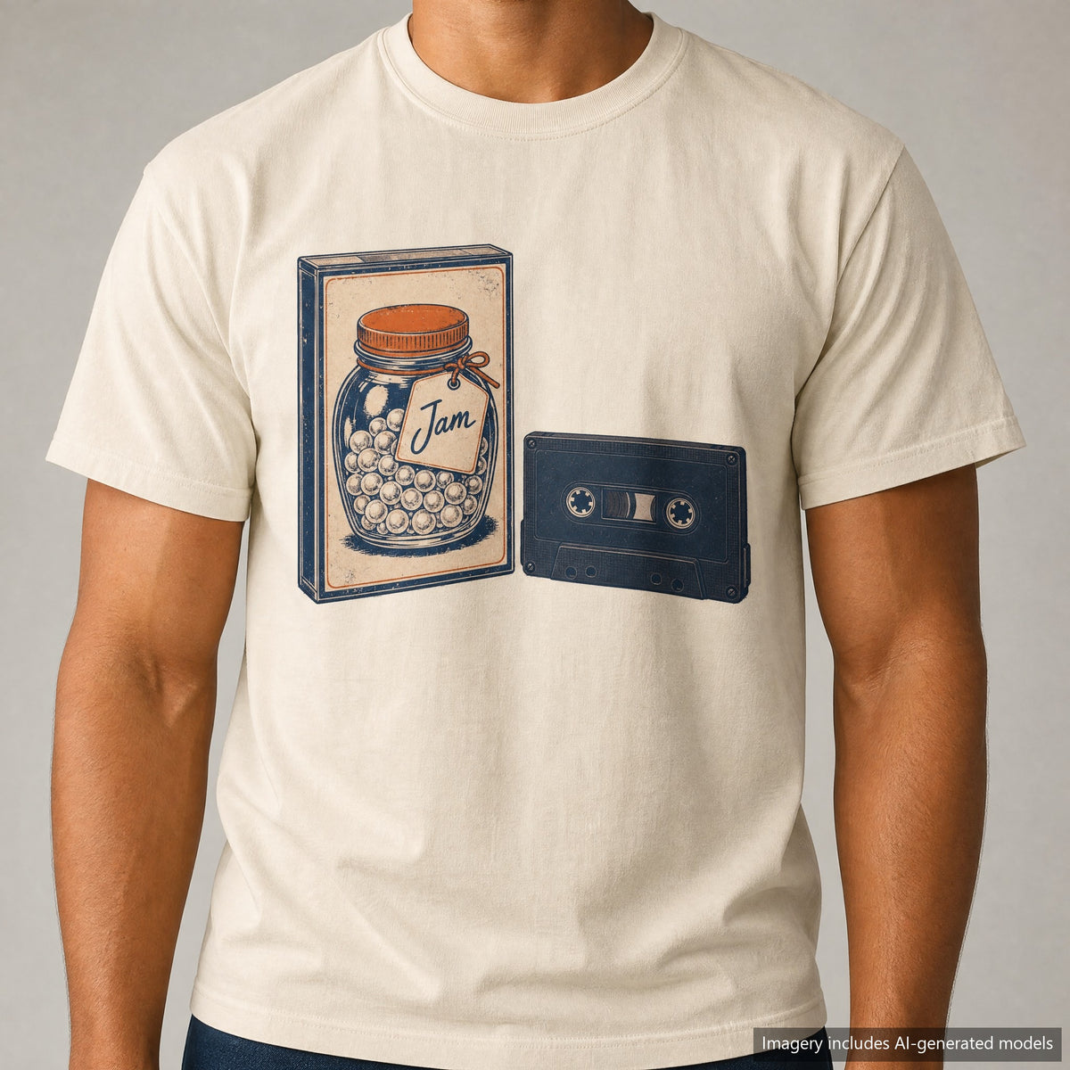 Pearl Jar Cassette Tape T-shirt, laid flat