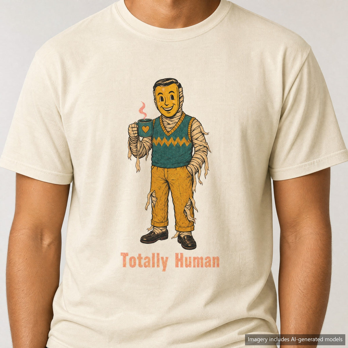 Totally Human T-shirt, laid flat