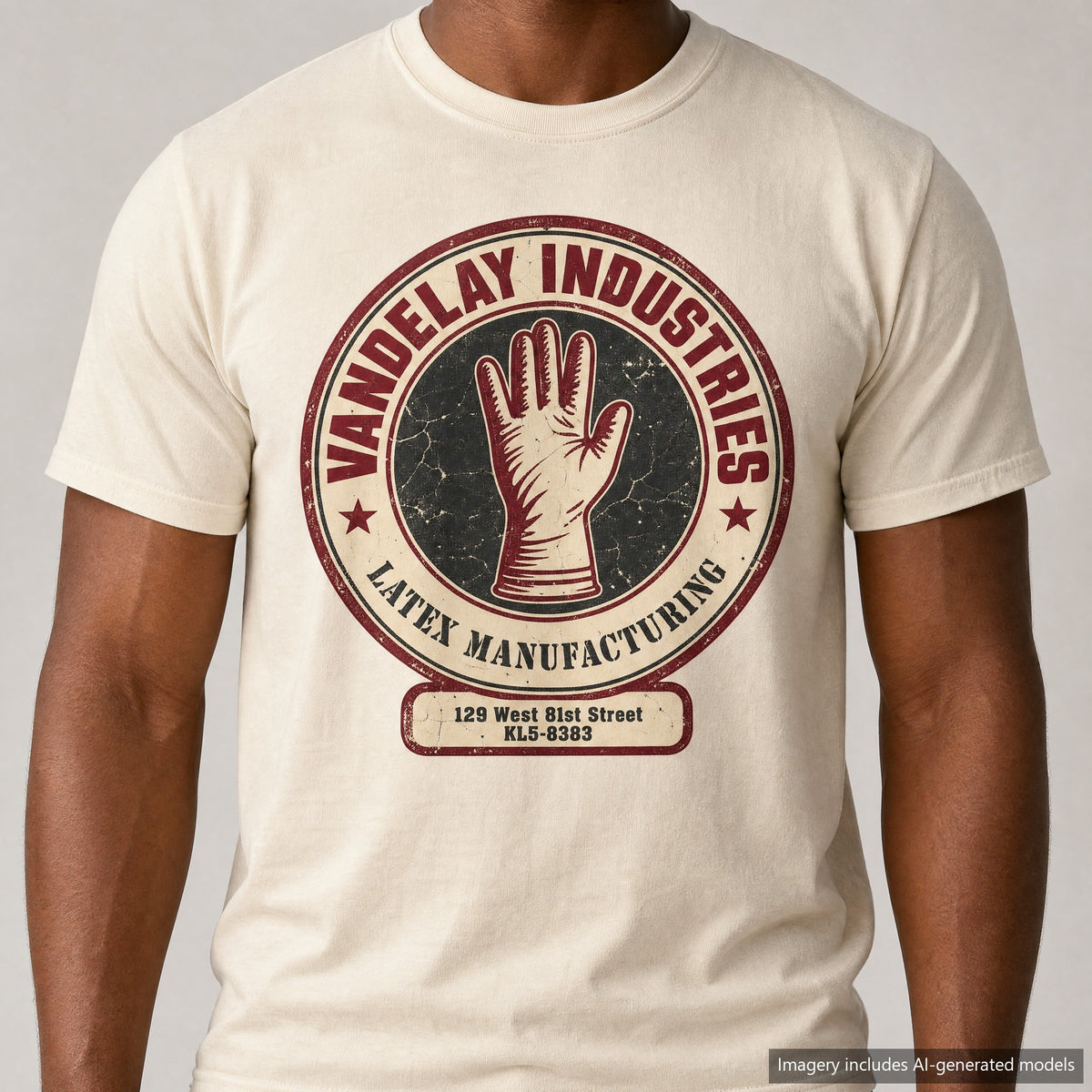 Vandelay Industries T-shirt, laid flat