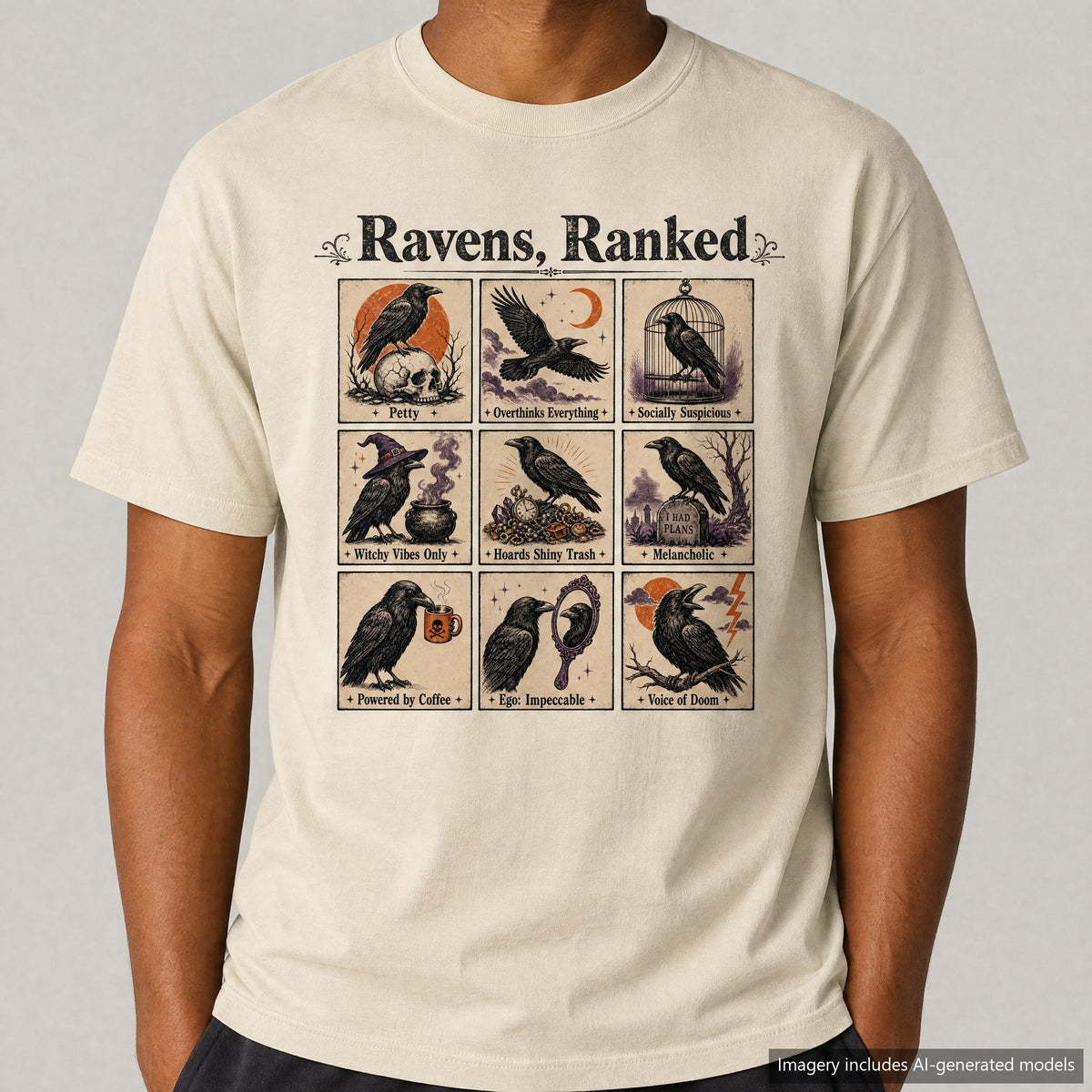 Ravens Ranked T-shirt, laid flat