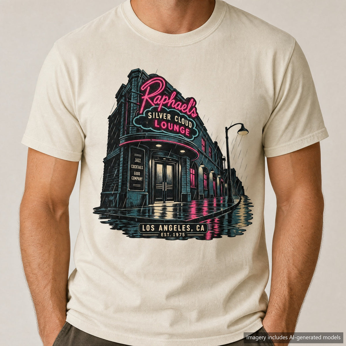 Jazz Lounge T-shirt, laid flat