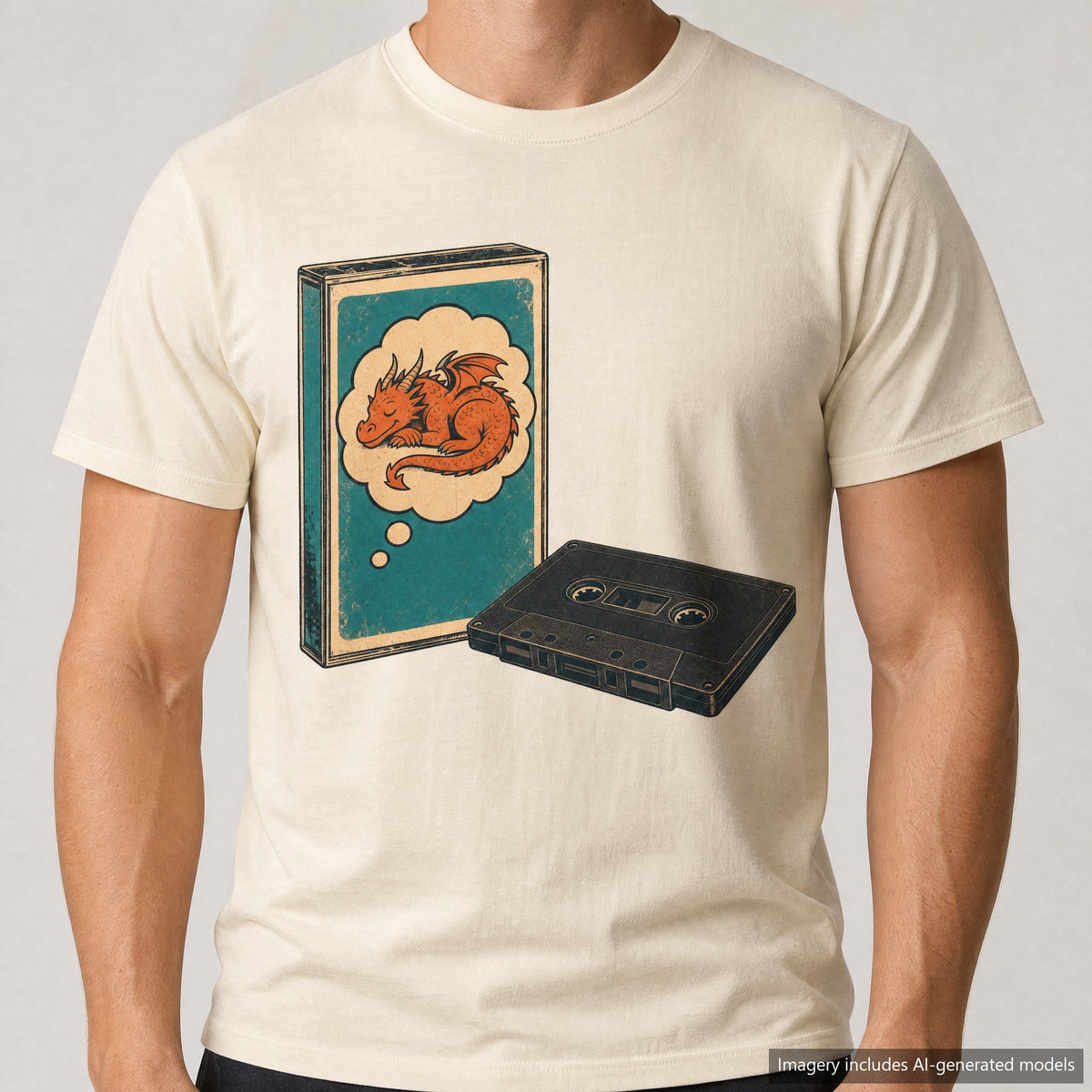 Dragon Daydream Cassette T-shirt, laid flat