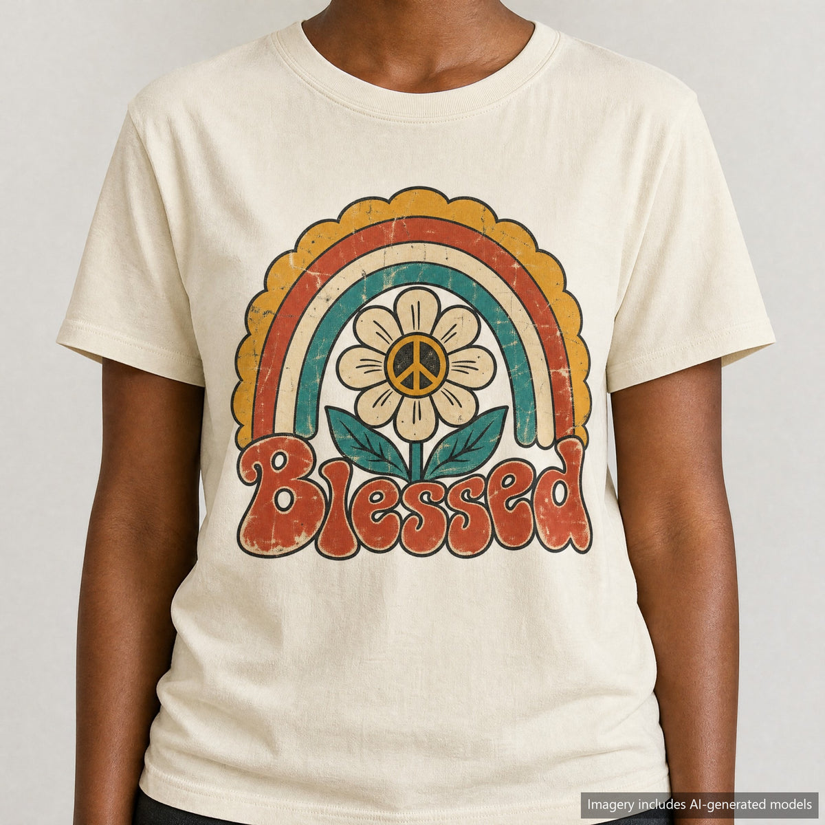Blessed T-shirt, laid flat