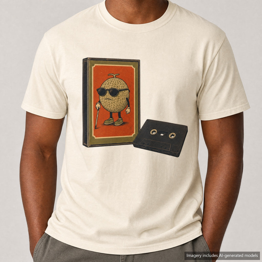 Sunglasses Melon Cassette T-shirt, laid flat