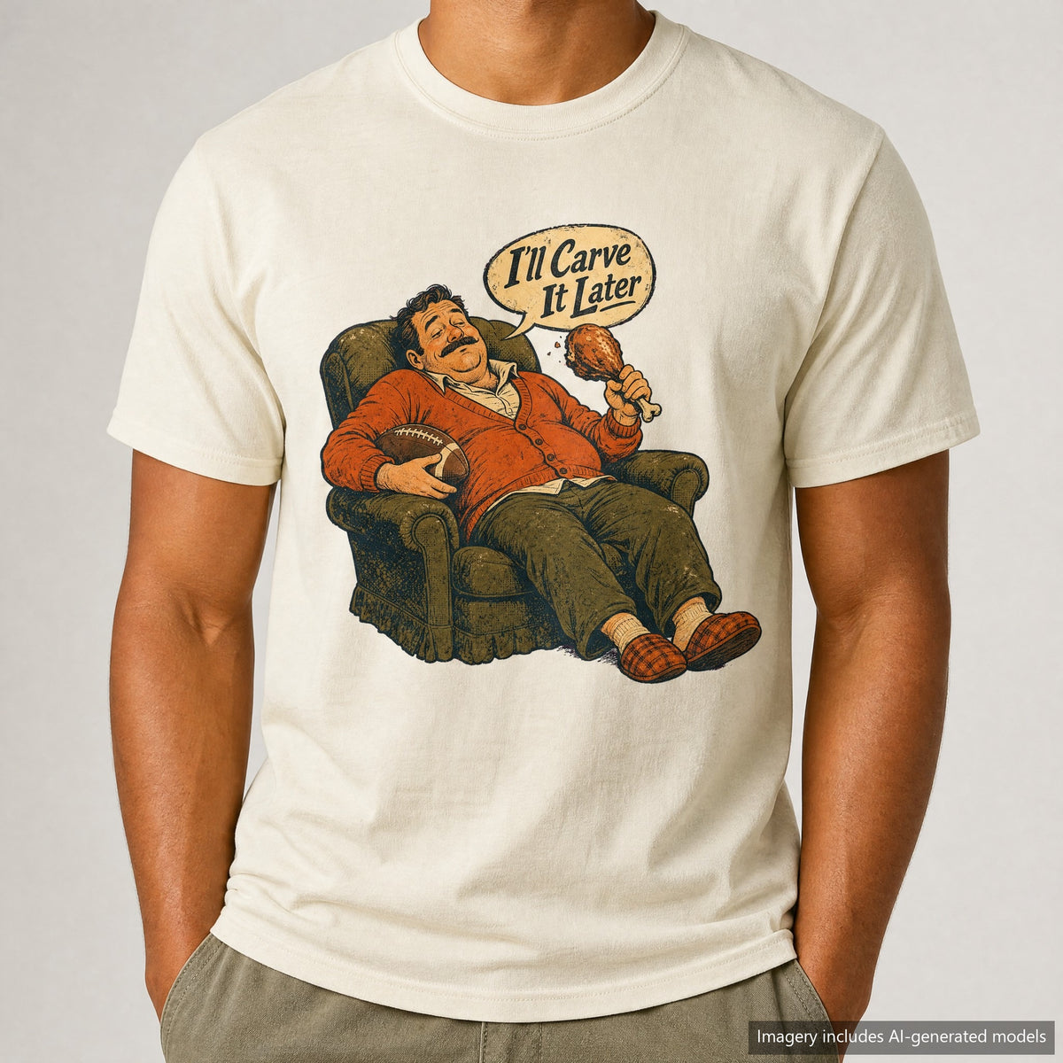 I'll Carve It Later T-shirt, laid flat