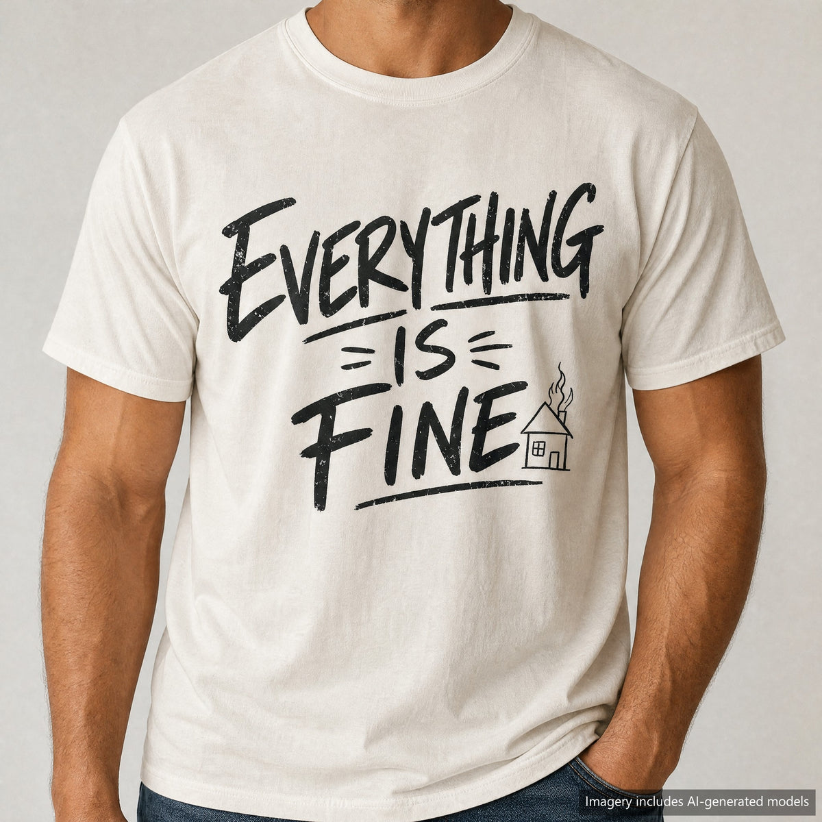 Everything Is Fine T-shirt, laid flat