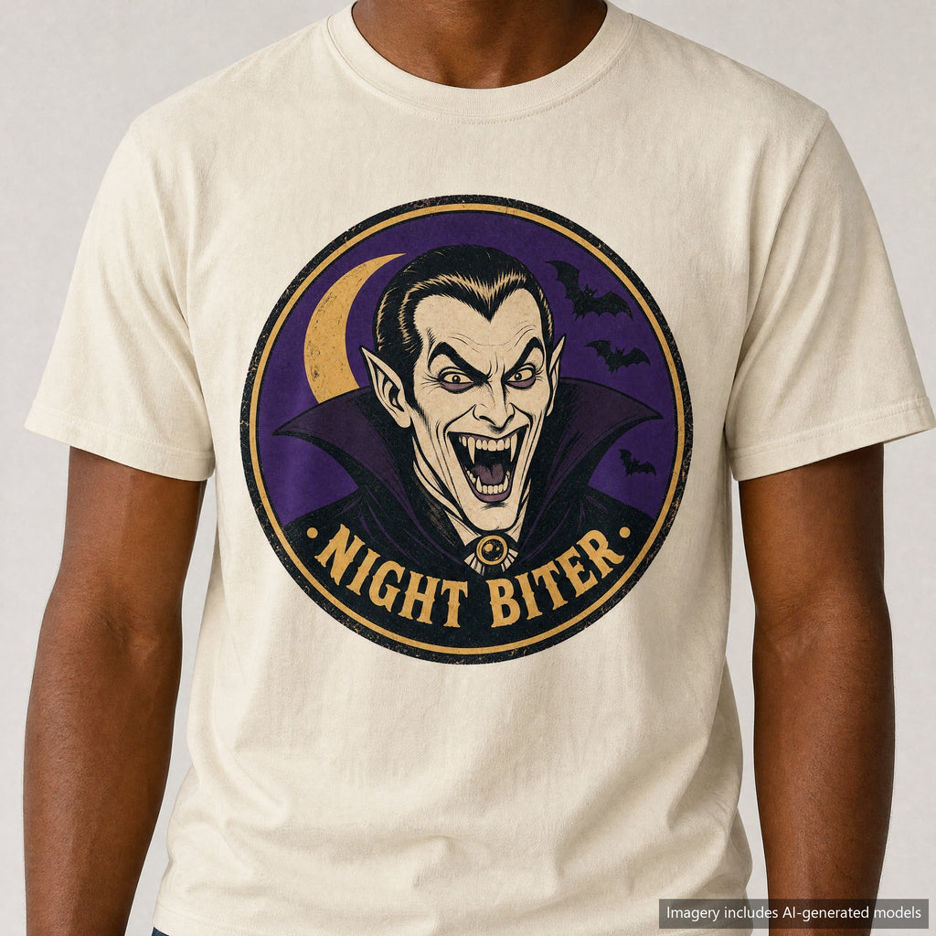 Night Biter T-shirt, laid flat