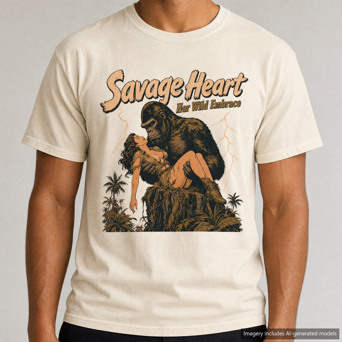 Savage Heart T-shirt, laid flat