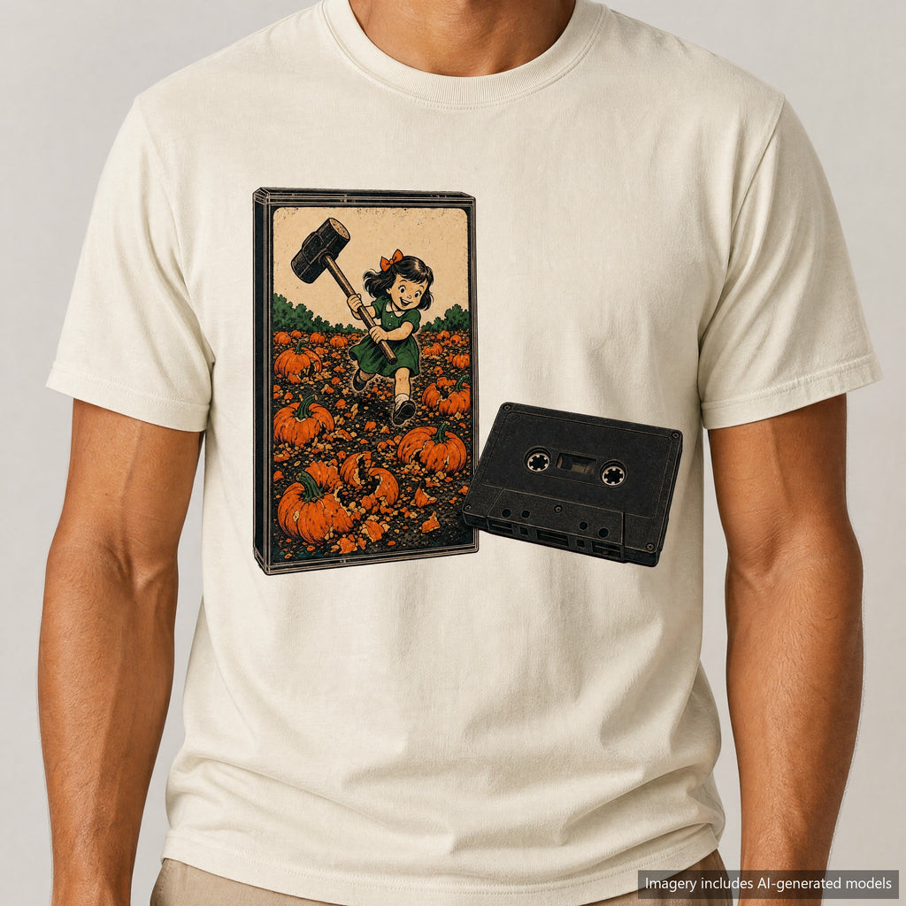 Smashed Pumpkins Cassette T-shirt, laid flat