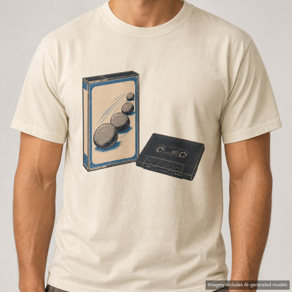 Cassette Pun T-shirt, laid flat