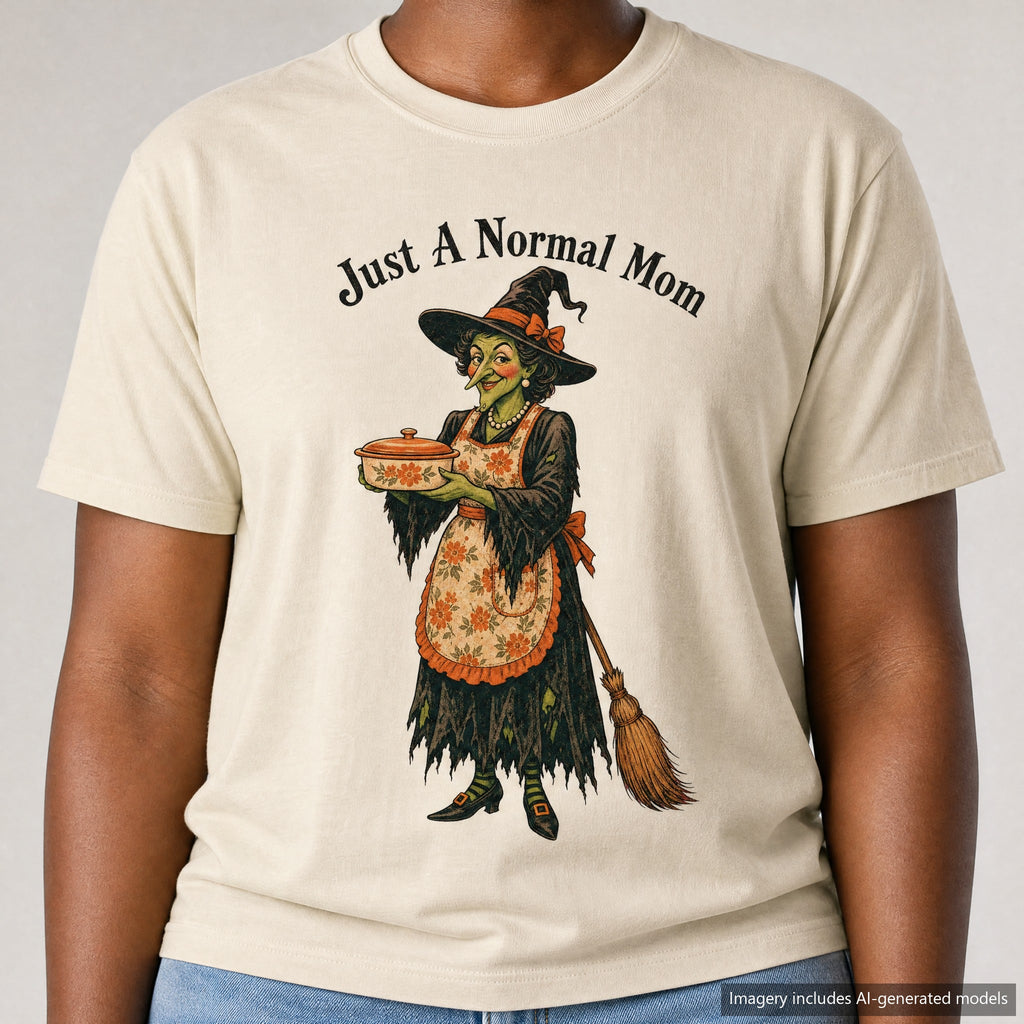 Just A Normal Mom T-shirt, laid flat