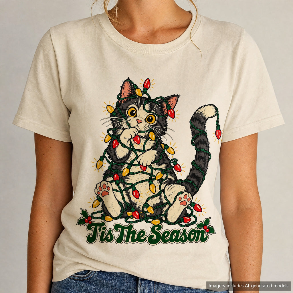 Tis The Season T-shirt, laid flat