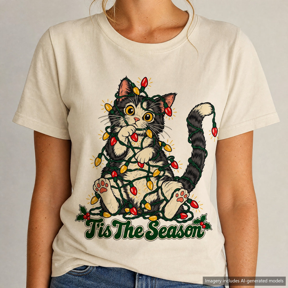 Tis The Season T-shirt, laid flat
