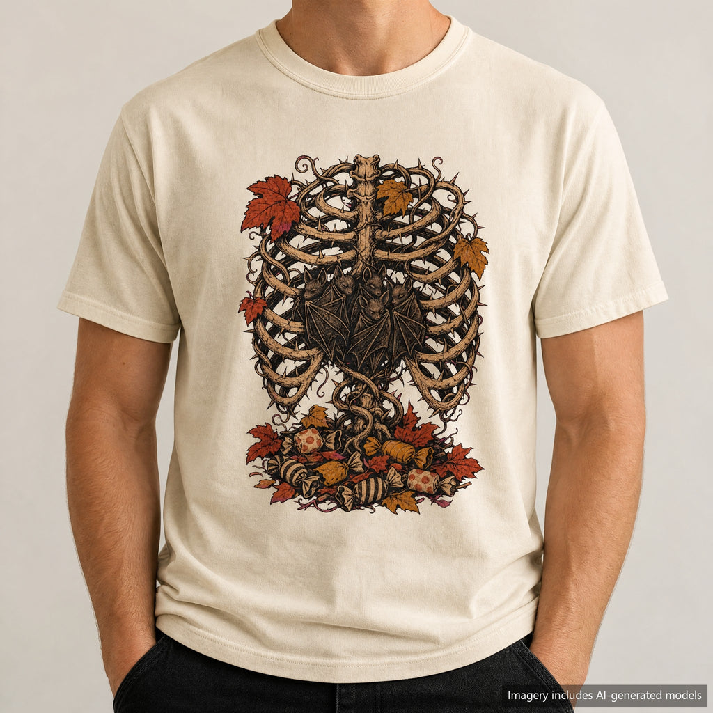 Vine Ribcage T-shirt, laid flat