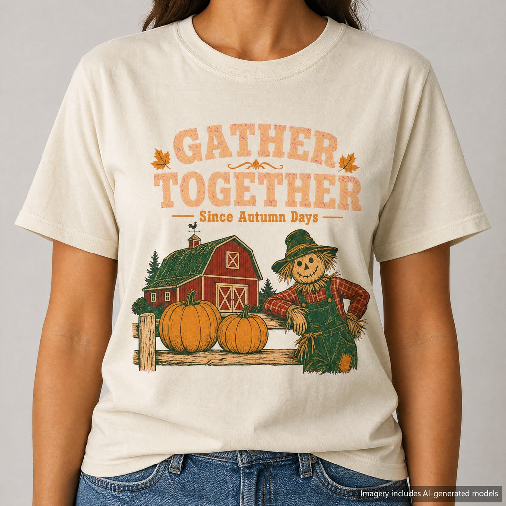 Gather Together T-shirt, laid flat