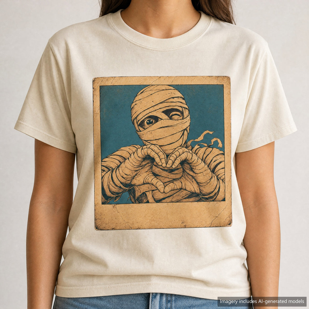 Mummy Selfie T-shirt, laid flat