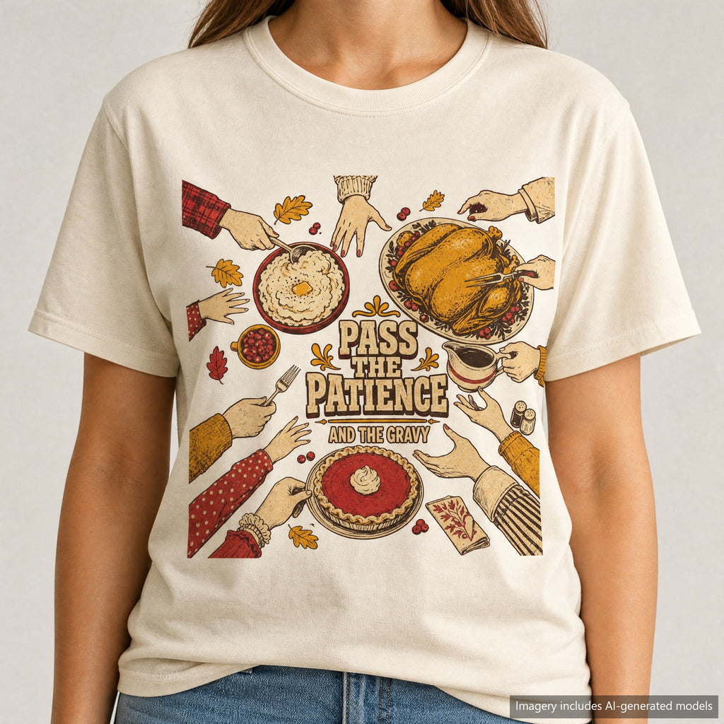 Pass The Patience T-shirt, laid flat