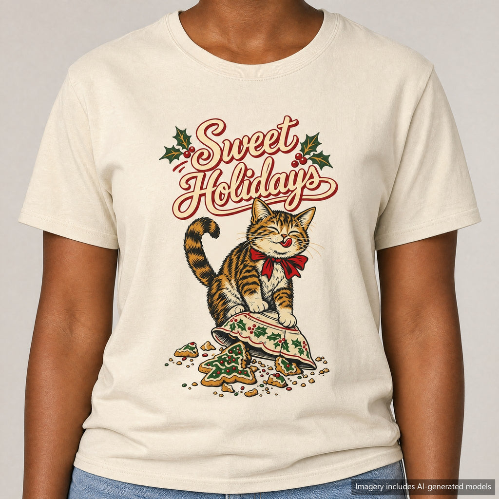 Sweet Holidays T-shirt, laid flat