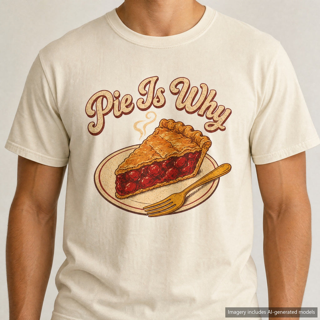 Pie Is Why T-shirt, laid flat