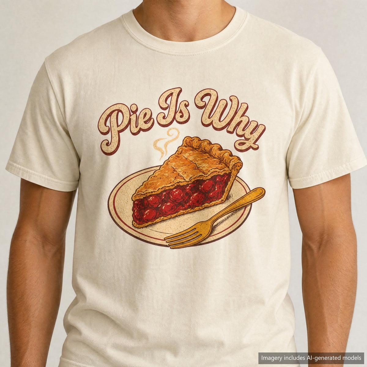 Pie Is Why T-shirt, laid flat