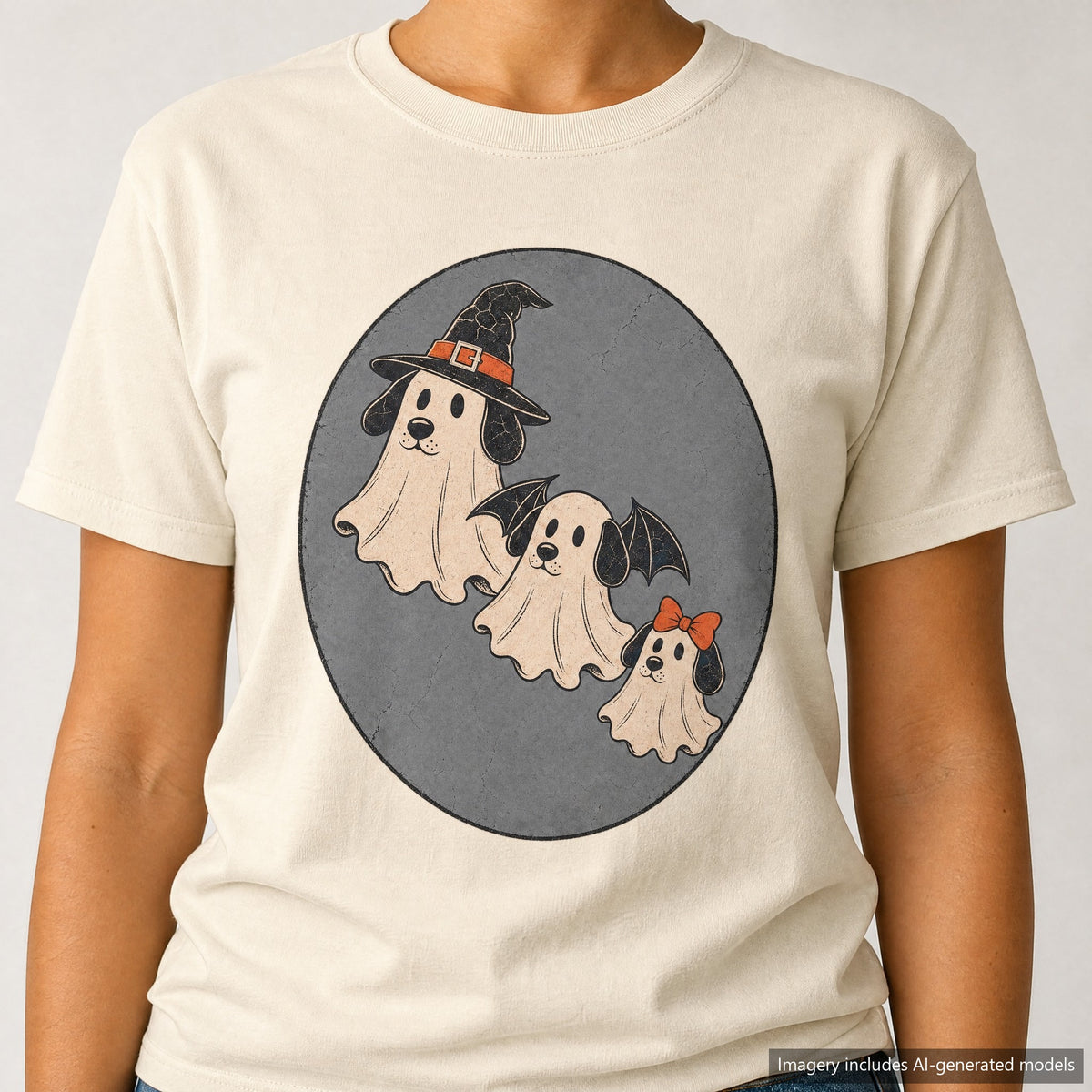 Ghost Dog T-shirt, laid flat