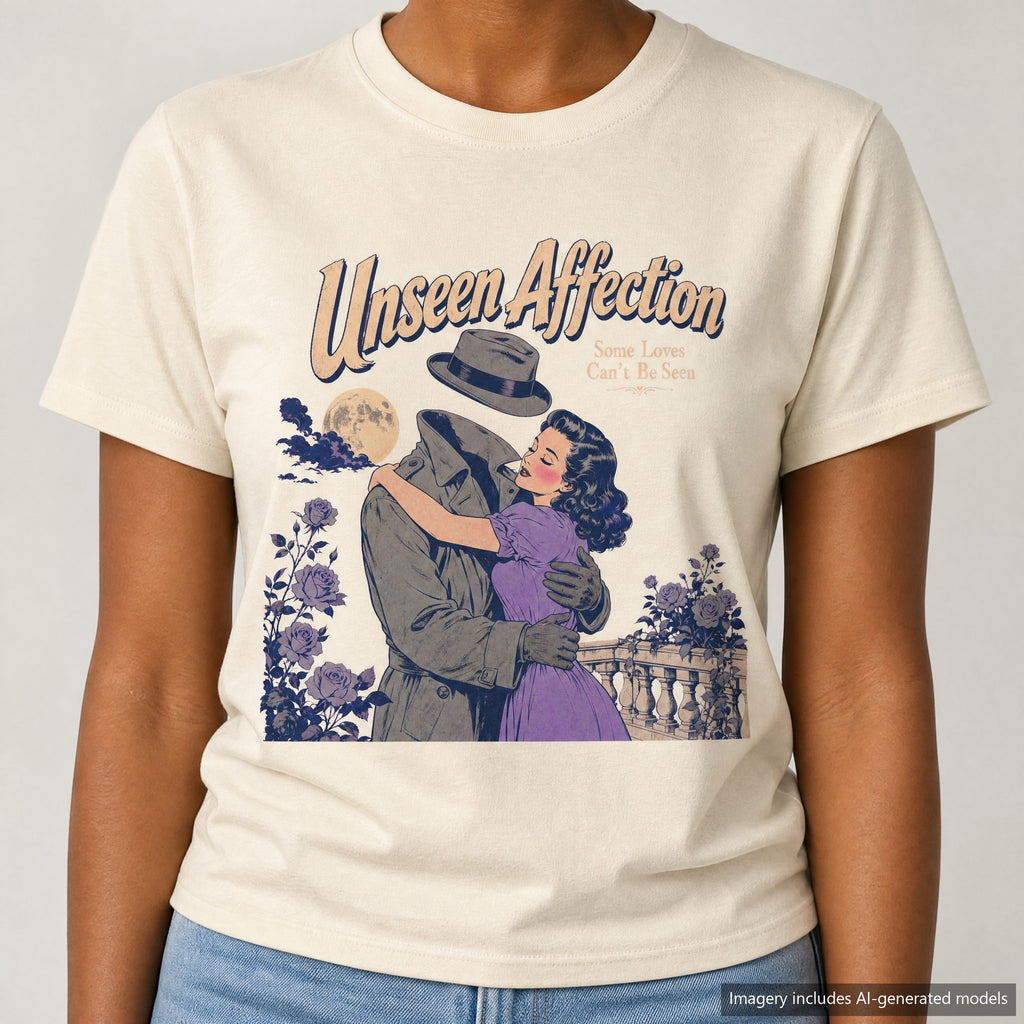 Invisible Man Romance T-shirt, laid flat