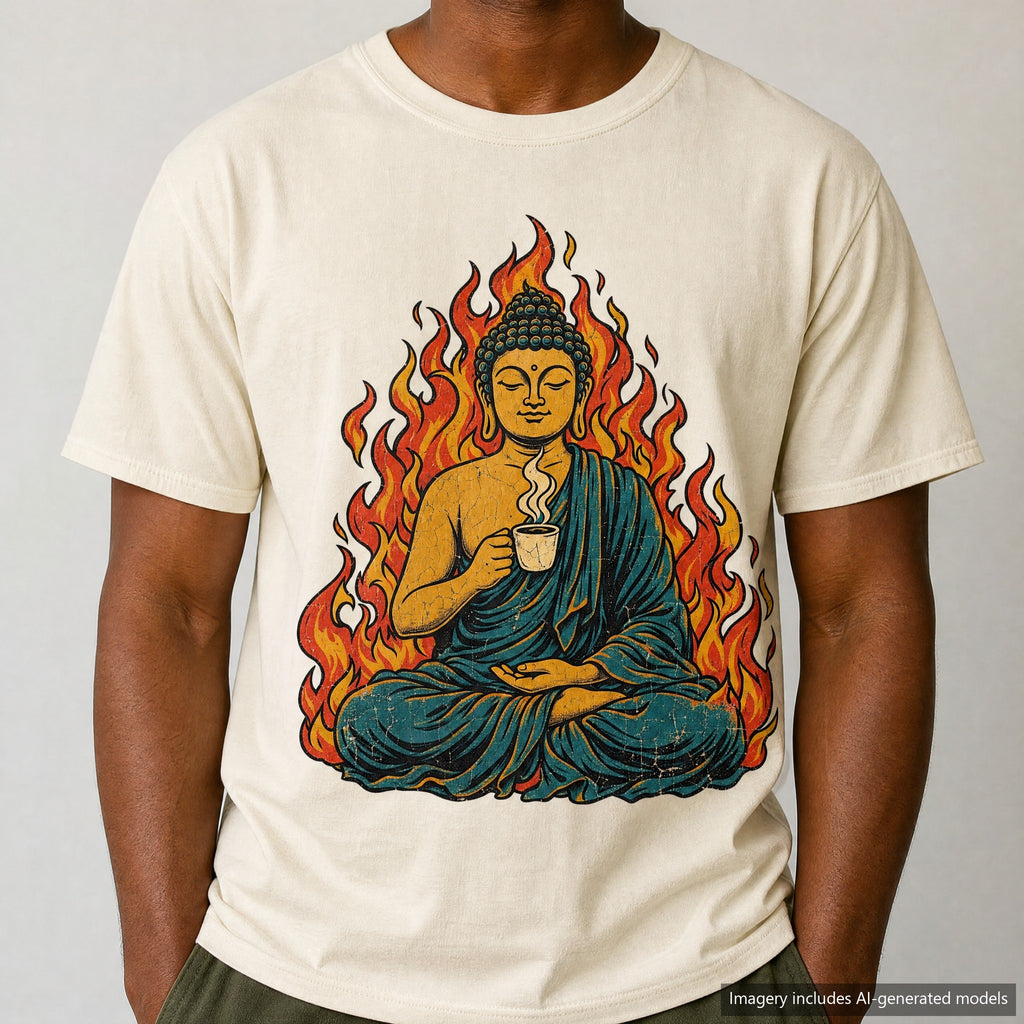 This Is Fine T-shirt, laid flat