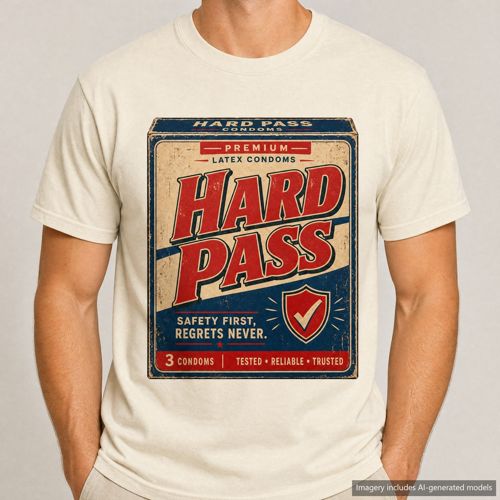 Hard Pass T-shirt, laid flat