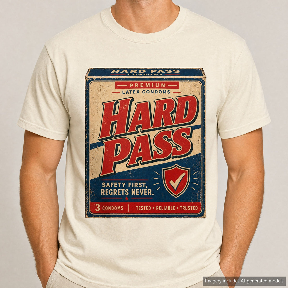 Hard Pass T-shirt, laid flat