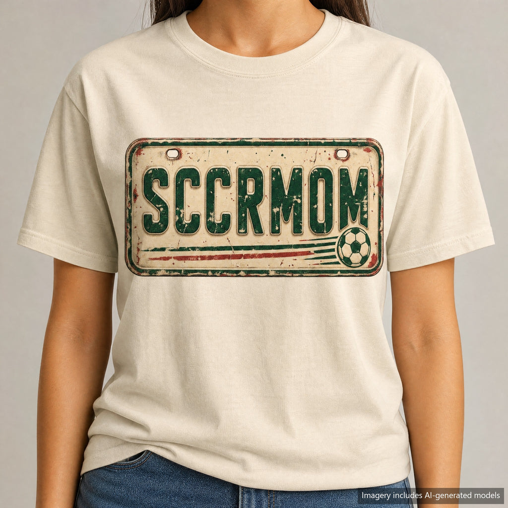 SCCRMOM T-shirt, laid flat