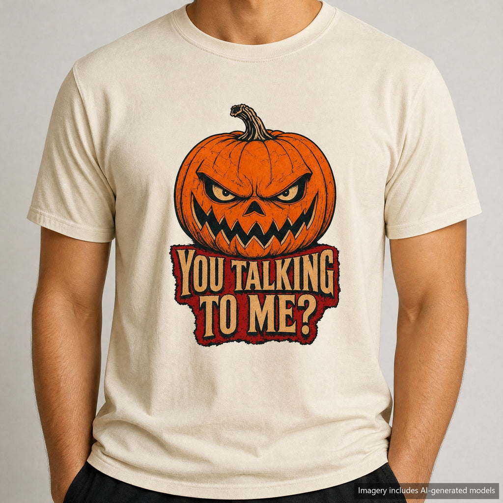 You Talking To Me T-shirt, laid flat